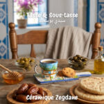 Tasse et sous-tasse Sidi Bou Said Planche